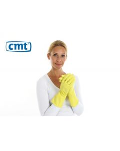 CMT Huishoudhandschoen rubber geel L