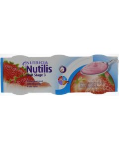 Nutricia Nutilis fruit stage 3 aardbei 3x150 gram