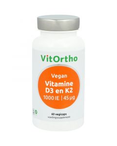Vitortho Vitamine D3 1000IE K2 45mcg vegan